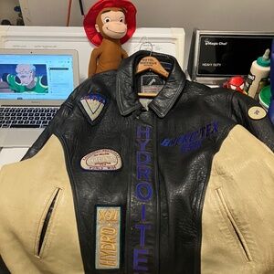 Vintage USA 5XL Motorcycle Leather Hydrolite/Tex Black Jacket Streetwear Varsity